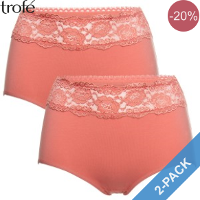 2 Pack Trofe Lace Trimmed Maxi Briefs