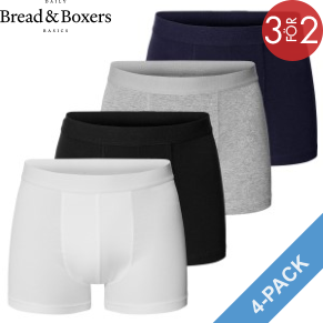 4 Pack Bread and Boxers Organic Cotton Boxers