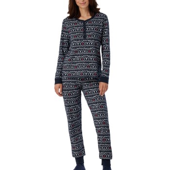 Läs mer om 2-set Pyjama And Socks X-Mas Gifting Set Blå Mönstrad Medium Dam