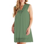 Damella Viscose Plain Sleeveless Nightdress