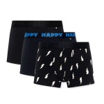 3-Pack Happy Socks Black And White Boxershorts