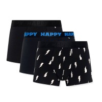 3-Pack Happy Socks Black And White Boxershorts 3-Pack Happy Socks Black And White Boxershorts