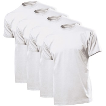 Läs mer om Stedman 4P Comfort Men T-shirt Vit bomull X-Large Herr
