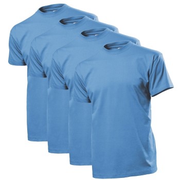 Läs mer om Stedman 4P Comfort Men T-shirt Ljusblå bomull Small Herr