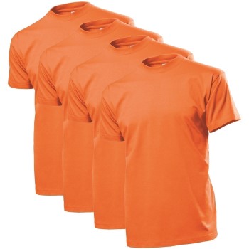 Läs mer om Stedman 4P Comfort Men T-shirt Orange bomull Small Herr