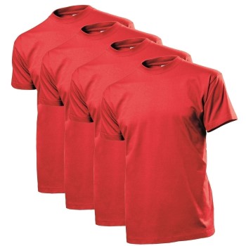 Läs mer om Stedman 4P Comfort Men T-shirt Röd bomull Small Herr