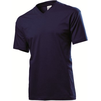 Läs mer om Stedman Classic V-Neck Men T-shirt Mörkblå bomull Medium Herr