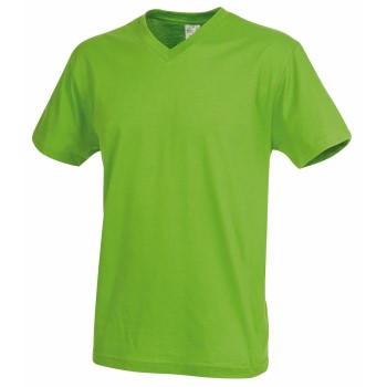 Läs mer om Stedman Classic V-Neck Men T-shirt Ljusgrön bomull Small Herr