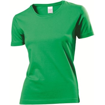 Läs mer om Stedman Classic Women T-shirt Grön bomull Medium Dam
