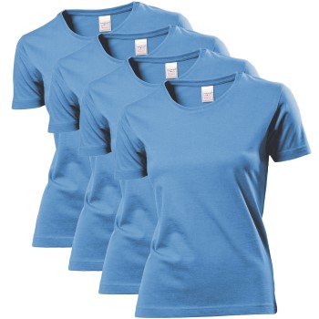 Läs mer om Stedman 4P Classic Women T-shirt Ljusblå bomull Small Dam