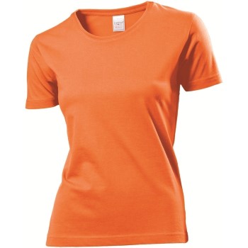 Läs mer om Stedman Classic Women T-shirt Orange bomull Medium Dam