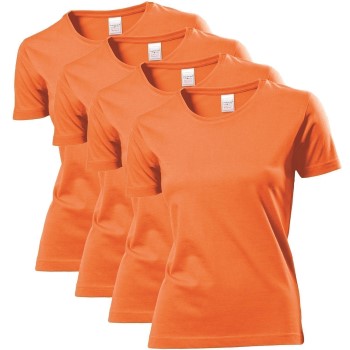 Stedman 4P Classic Women T-shirt Orange bomull Small Dam