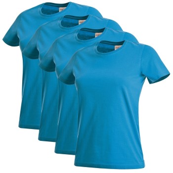 Läs mer om Stedman 4P Classic Women T-shirt Blå bomull Small Dam