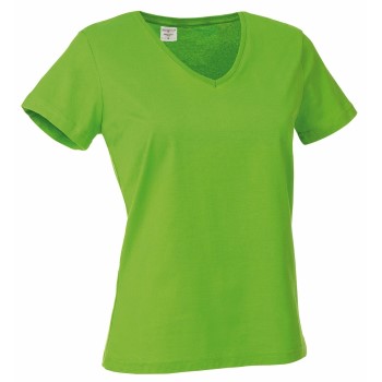 Läs mer om Stedman Classic V-Neck Women T-shirt Ljusgrön bomull Medium Dam
