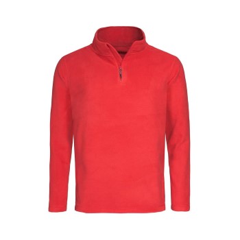 Läs mer om Stedman Active Fleece Half-Zip For Men Röd polyester Small Herr