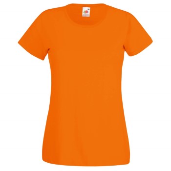 Läs mer om Fruit of the Loom Lady-Fit Valueweight T Orange bomull Small Dam