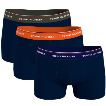 Läs mer om Tommy Hilfiger Kalsonger 3P Stretch Trunk Premium Essentials Grön/orange bomull X-Large Herr