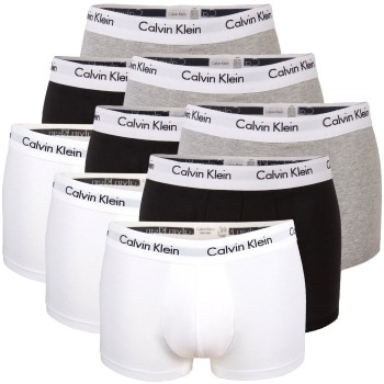 Calvin Klein Kalsonger 9P Cotton Stretch Low Rise Trunks Vit/Grå bomull Small Herr