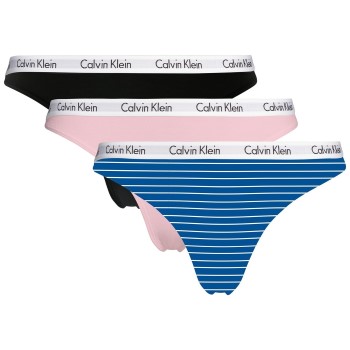 Läs mer om Calvin Klein Trosor 3P Carousel Thongs Rosa/Blå bomull Small Dam