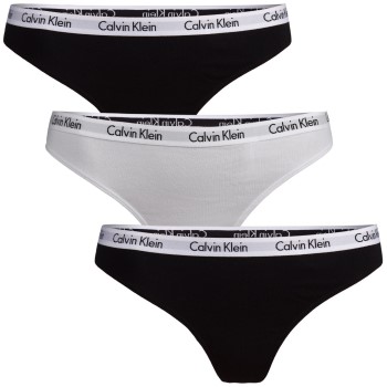 Calvin Klein Trosor 3P Carousel Thongs Svart/Vit bomull Medium Dam