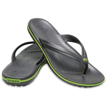 Alternativ bild 0 för Crocs Crocband Flip Unisex Svart/Grön US M4/W6 (EU 36-37)