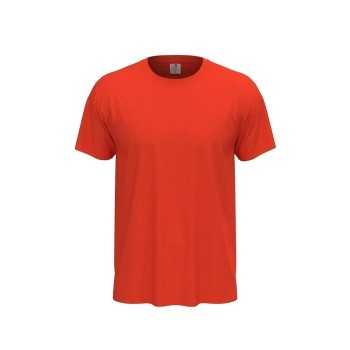 Läs mer om Stedman Classic Men T-shirt Orange/Röd bomull Medium Herr