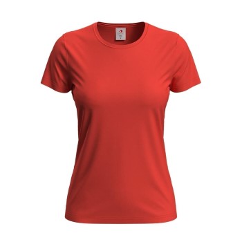 Läs mer om Stedman Classic Women T-shirt Orange/Röd bomull Small Dam