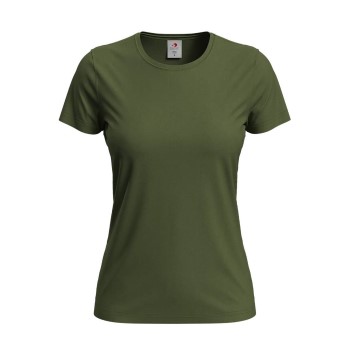 Läs mer om Stedman Classic Women T-shirt Militärgrön bomull Medium Dam