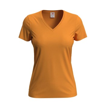 Läs mer om Stedman Classic V-Neck Women T-shirt Orange bomull Large Dam