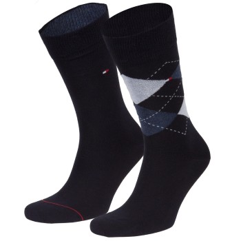 Tommy Hilfiger Strumpor 2P Men Sock Check Marin Strl 43/46 Herr | apparel & accessories - clothing - underwear & socks - socks | ModeLejon