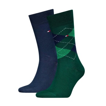 Tommy Hilfiger Strumpor 2P Men Sock Check Blå/Grön Strl 43/46 Herr | apparel & accessories - clothing - underwear & socks - socks | ModeLejon