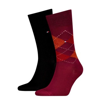 Tommy Hilfiger Strumpor 2P Men Sock Check Röd/svart Strl 43/46 Herr | apparel & accessories - clothing - underwear & socks - socks | ModeLejon