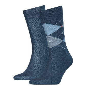 Tommy Hilfiger Strumpor 2P Men Sock Check Jeansblå Strl 47/49 Herr | apparel & accessories - clothing - underwear & socks - socks | ModeLejon