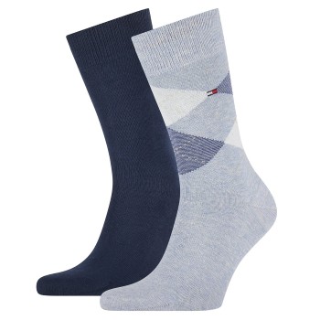 Tommy Hilfiger Strumpor 2P Men Sock Check Blå Strl 39/42 Herr | apparel & accessories - clothing - underwear & socks - socks | ModeLejon