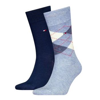 Tommy Hilfiger Strumpor 2P Men Sock Check Blå/Ljusblå Strl 39/42 Herr | apparel & accessories - clothing - underwear & socks - socks | ModeLejon