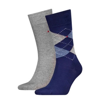 Tommy Hilfiger Strumpor 2P Men Sock Check Blå/Grå Strl 39/42 Herr | apparel & accessories - clothing - underwear & socks - socks | ModeLejon