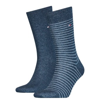 Tommy Hilfiger Strumpor 2P Men Sock Stripe Jeansblå Strl 43/46 Herr | apparel & accessories - clothing - underwear & socks - socks | ModeLejon