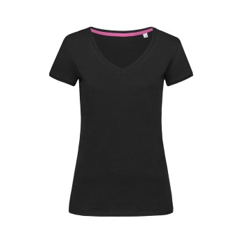 Stedman Megan V-neck Svart ringspunnen bomull Medium Dam | apparel & accessories - clothing - shirts & tops | ModeLejon