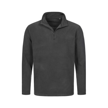Stedman Active Fleece Half-Zip For Men Grå polyester Medium Herr | apparel & accessories - clothing - outerwear - coats & jackets | ModeLejon