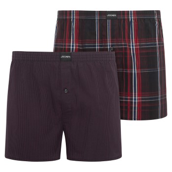 Läs mer om Jockey Kalsonger 2P Woven Boxer Shorts Röd bomull X-Large Herr