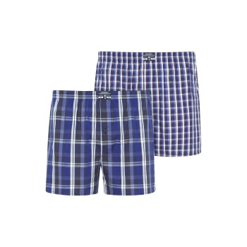 Läs mer om Jockey Kalsonger 2P Woven Boxer Shorts Marin Rutig bomull Small Herr