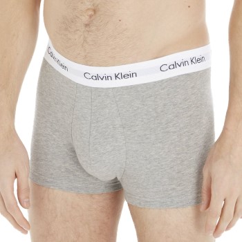 Läs mer om Calvin Klein Kalsonger 3P Cotton Stretch Low Rise Trunks Ljusgrå bomull Small Herr