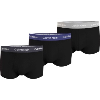 Läs mer om Calvin Klein Kalsonger 3P Cotton Stretch Low Rise Trunks Svart/Grå bomull Medium Herr