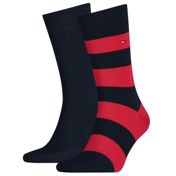 Tommy Hilfiger Strumpor 2P Men Rugby Sock Blå/Röd Strl 43/46 Herr | apparel & accessories - clothing - underwear & socks - socks | ModeLejon