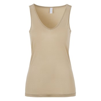 Läs mer om Damella Silk Tank Top Beige silke Medium Dam