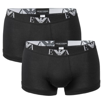 Emporio Armani Kalsonger 2P Stretch Cotton Trunk Svart bomull Medium Herr
