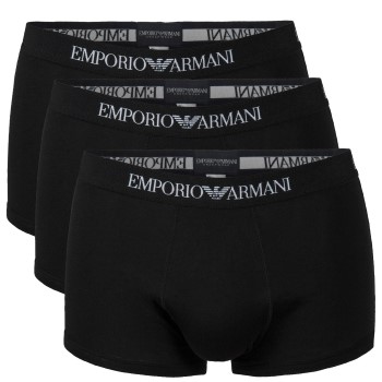 Armani Pure Cotton Trunks Kalsonger 3P Svart bomull Medium Herr