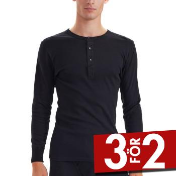 JBS Basic Grandad Black Svart bomull Small Herr – Kortärmade t-shirts
