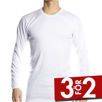 JBS Basic Longsleeve White Vit bomull Small Herr
