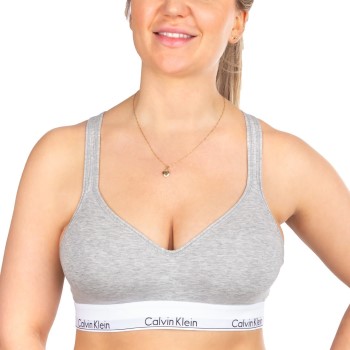 Läs mer om Calvin Klein BH 2P Modern Cotton Bralette Lift Grå Small Dam